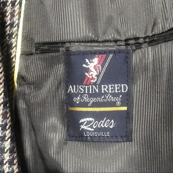 NWOT VTG AUSTIN REED BLAZER GREY WINDOWPAIN 46L - Picture 8 of 8